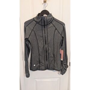 90 Degree by Reflex‎ Women Gray Track Jacket S Full front Zip New